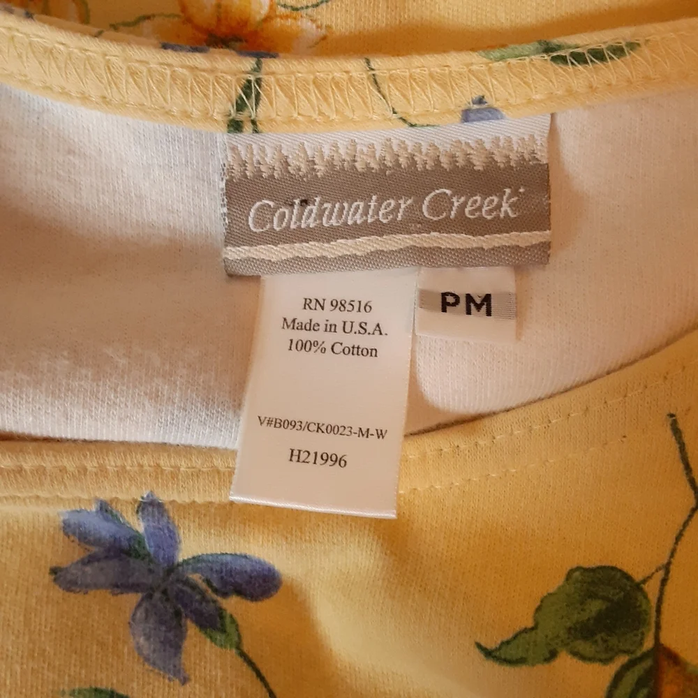 Coldwater Creek made in USA Floral Cotton Petite Medium Maxi Dress - Picture 4 of 8